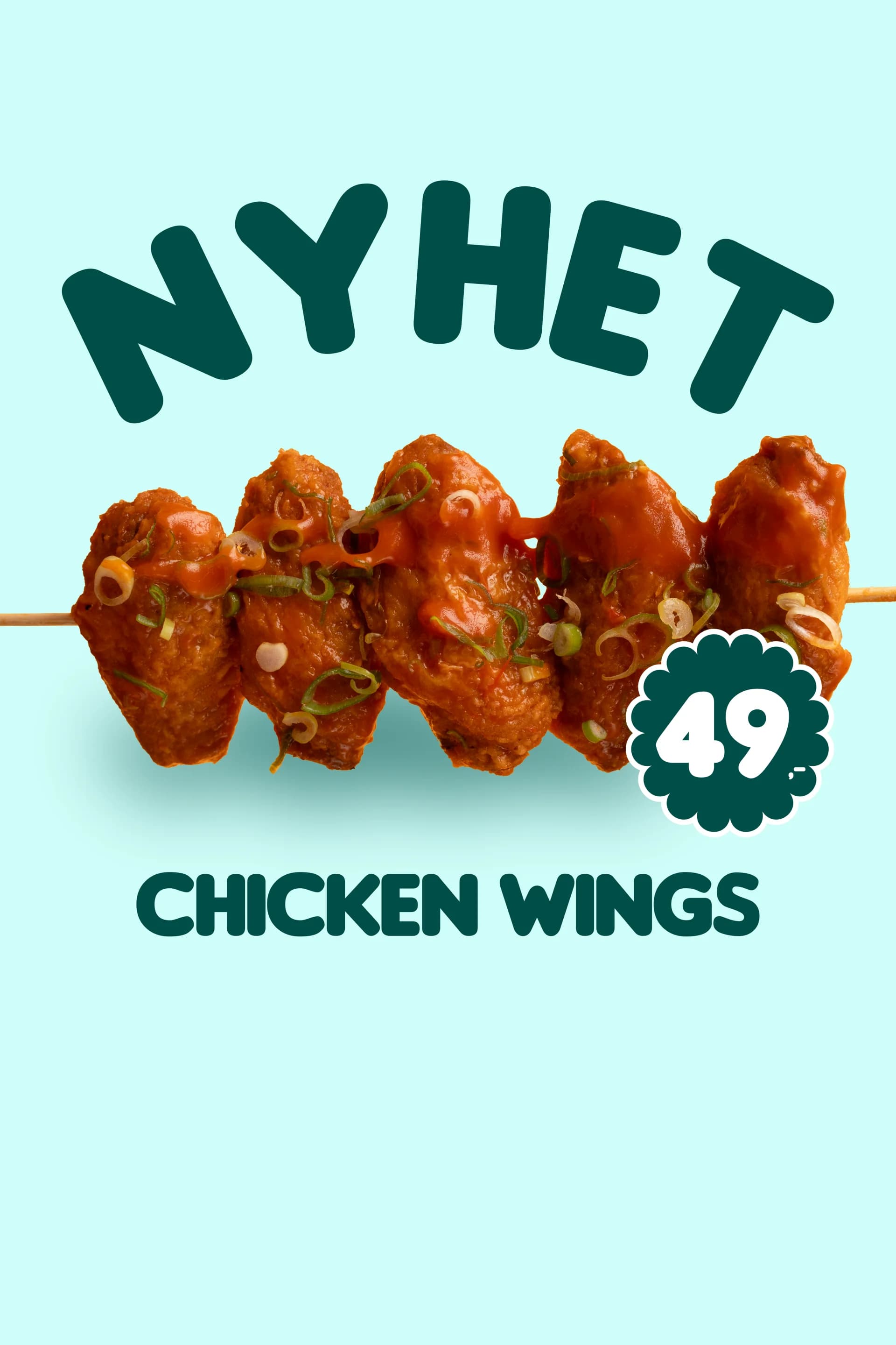 Chicken wings reklameplakat — grafisk design av Syntax Studio